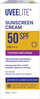 Крем солнцезащитный Uveelite УФ-лайт SPF50 тонирующая, жирная и комбинированная кожа, 50 г