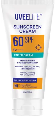 Крем сонцезахисний Uveelite УФ-лайт SPF60 тонуючий, суха та чутлива шкіра, 50 г