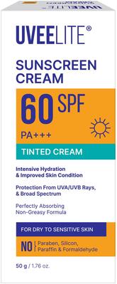 Крем солнцезащитный Uveelite УФ-лайт SPF60 тонирующая, сухая и чувствительная кожа, 50 г.