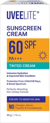 Крем сонцезахисний Uveelite УФ-лайт SPF60 тонуючий, суха та чутлива шкіра, 50 г