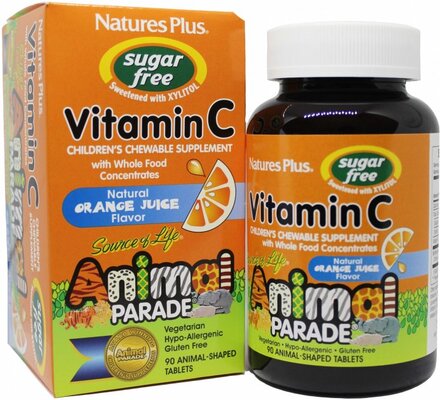 Вітамін C Nature's Plus Animal Parade для дітей, 90 жувальних таблеток