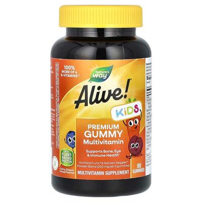 Мультивитамины для детей Nature's Way Alive! Multi-Vitamin вишня, апельсин и виноград, 90 жевательных мармеладок