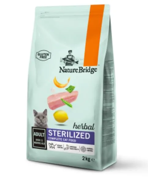 Корм сухий для стерилізованих котів Nature Bridge Herbal з індичкою, 2 кг