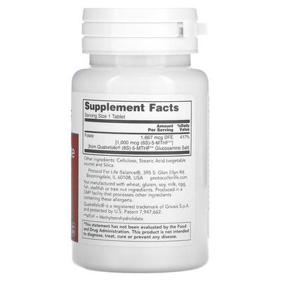 Метилфолат Protocol for Life Balance 5-Methyl Folate 1000 мкг, 90 веганских таблеток