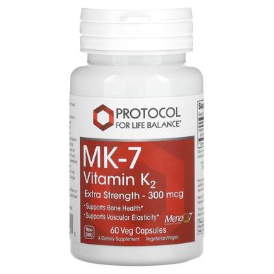Вітамін К-2 (MK-7) Protocol for Life Balance MK-7 Vitamin K2 300 мкг, 60 веганських капсул