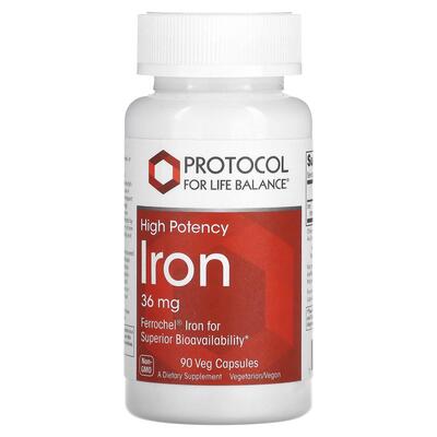 Железо Protocol for Life Balance Iron 36 мг, 90 веганских капсул