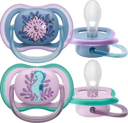 Пустушка силіконова Philips Avent Ultra Air SCF085/61 ортодонтична, 6-18 місяців, 2 шт