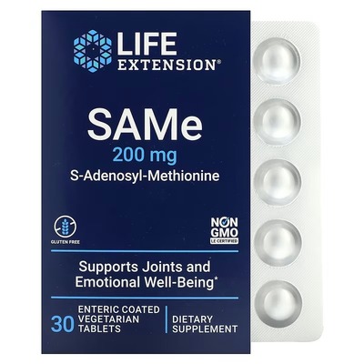 Дисульфат тозилат SAMe Life Extension S-Adenosyl-Methionine таблетки по 200 мг №30