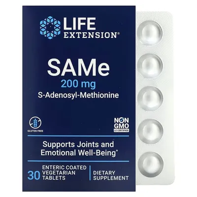 Дисульфат тозилат SAMe Life Extension S-Adenosyl-Methionine таблетки по 200 мг №30