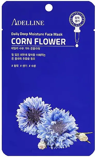 Маска тканинна для обличчя Adelline Daily Deep Moisture Face Mask Corn Flower з екстрактом волошки, 20 г