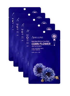 Маска тканинна для обличчя Adelline Daily Deep Moisture Face Mask Corn Flower з екстрактом волошки, 20 г
