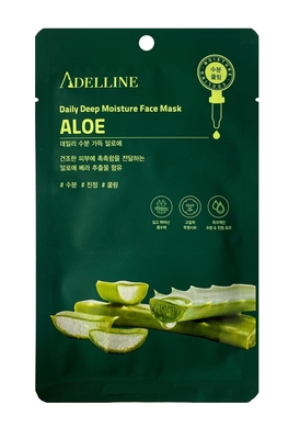 Маска тканевая для лица Adelline Daily Deep Moisture Face Mask Aloe с экстрактом алоэ, 20 г