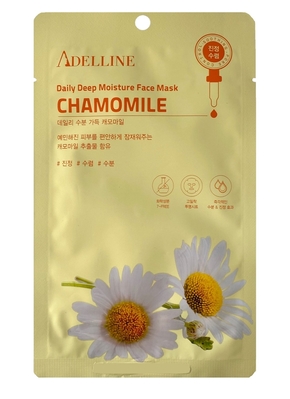 Маска тканевая для лица Adelline Daily Deep Moisture Face Mask Chamomile с экстрактом ромашки, 20 г