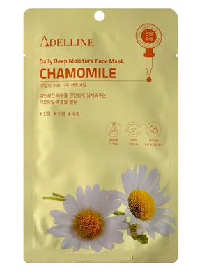 Маска тканинна для обличчя Adelline Daily Deep Moisture Face Mask Chamomile з екстрактом ромашки, 20 г