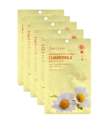 Маска тканинна для обличчя Adelline Daily Deep Moisture Face Mask Chamomile з екстрактом ромашки, 20 г