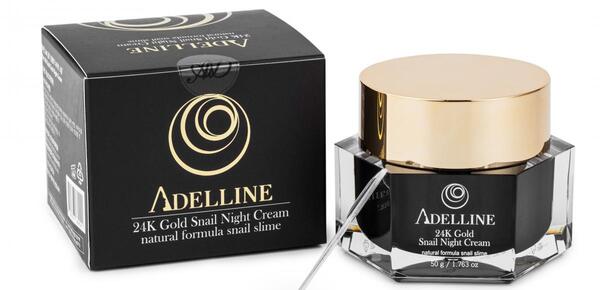 Крем для обличчя Adelline 24K Gold Snail нічний з колоїдним золотом та муцином равлика, 50 мл
