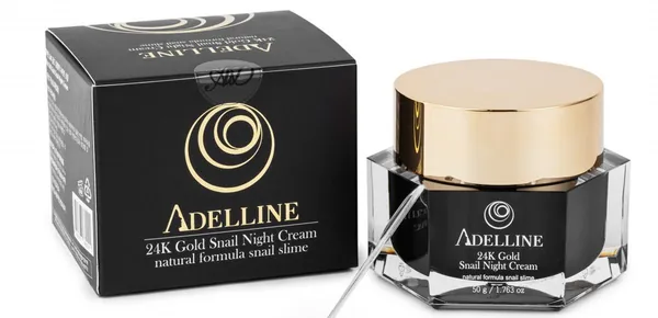 Крем для обличчя Adelline 24K Gold Snail нічний з колоїдним золотом та муцином равлика, 50 мл