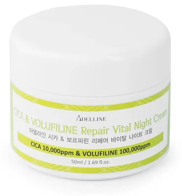 Крем для обличчя Adelline Cica Volufiline нічний з центелою та волюфіліном, 50 мл