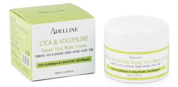 Крем для лица Adelline Cica Volufiline ночной с центеллой и волюфилином, 50 мл
