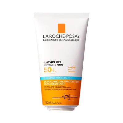 Молочко La Roche-Posay Anthelios UVMune 400 SPF50+ сонцезахисне водостійке зволожувальне для дітей та дорослих, 150 мл