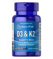 Витамин D3 и K2 Puritan's Pride Vitamin D3 & K2, 60 капсул