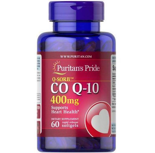 Коэнзим Q-10 Puritan's Pride CO Q10 400 мг (Q-SORB), 60 гелевых капсул