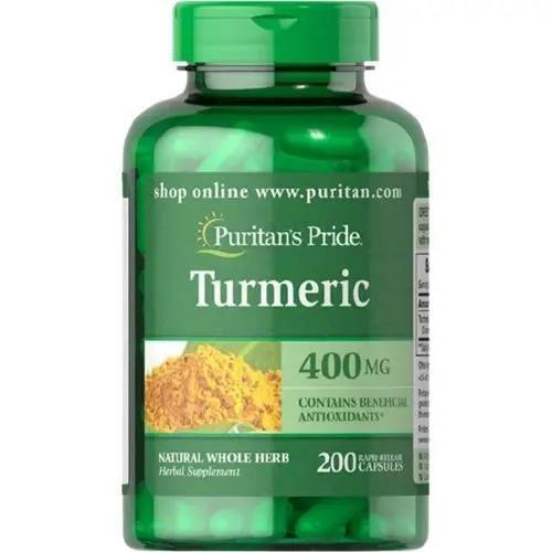 Куркума Puritan's Pride Turmeric 400 мг, 200 капсул