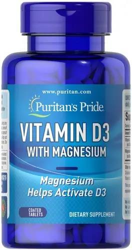 Витамин D3 с магнием Puritan's Pride Vitamin D3 with Magnesium, 60 таблеток