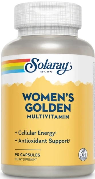 Мультивитамины Solaray Women's Golden Multivitamin, 90 веганских капсул