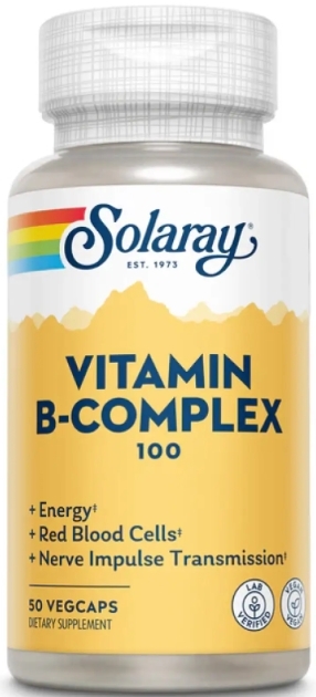 Витамины группы В Solaray Vitamin B-Complex 100, 50 вегетарианских капсул