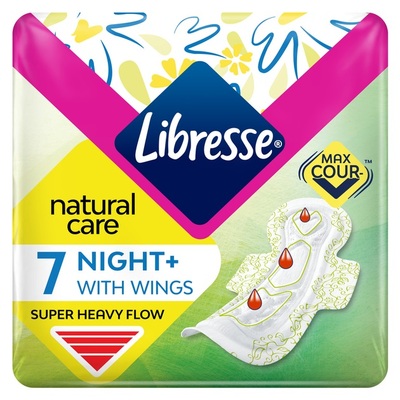 Гигиенические прокладки Libresse Natural Care Maxi Night+, 7 шт