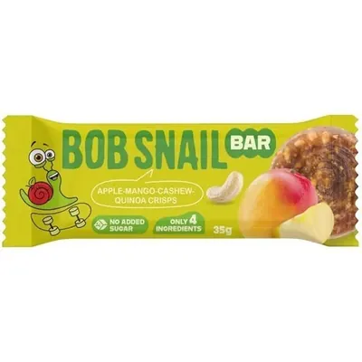 Батончик Bob Snail Bar яблуко, манго, кеш'ю, кріспи кіноа, 35 г