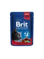 Корм вологий для кішок Brit premium Pouches with beef stew and peas ягід з яловичини, 100 г