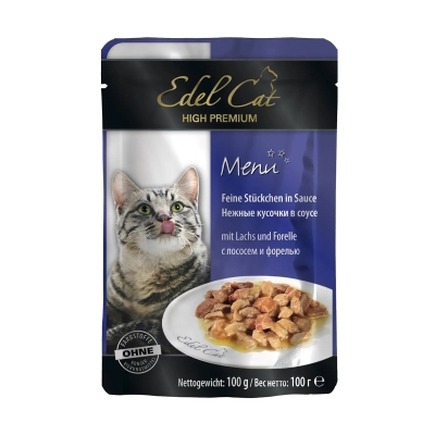 Корм вологий для кішок Edel Cat pouch з лососем та фореллю в соусі, 100 г