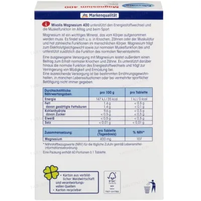 Магній Mivolis Magnesium 400 таблетки, вкриті оболонкою № 60