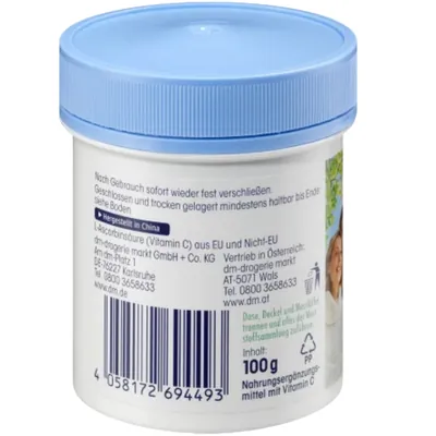 Вітамін С Mivolis Vitamin C Pulver порошок по 100 г