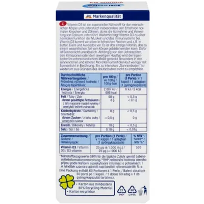 Вітамін D3 Mivolis Vitamin D3 1000 МО, 60 капсул