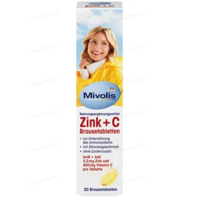 Добавка Mivolis Zink+ C таблетки шипучі №20