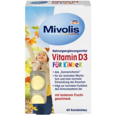 Витамин D3 Mivolis Vitamin D3 для детей жевательные таблетки №60
