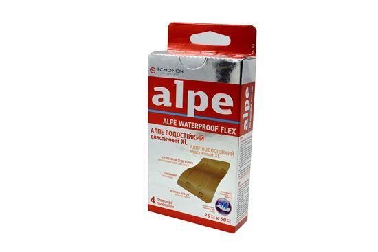 Пластырь медицинский Alpe на нетканой основе, водостойкий, эластичный XL 76 мм х 50 мм, 4 штуки
