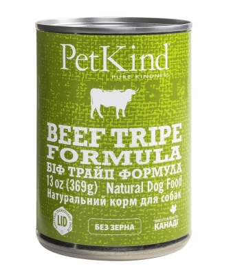Консервы для собак PetKind Beef Tripe Formula с говядиной и говяжьим рубцом, 369 г