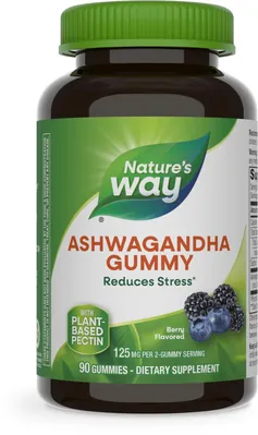 Ашваганда Nature's Way Ashwagandha Gummy смак ягід, 90 жувальних цукерок