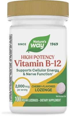 Вітамін В12 Nature's Way Vitamin B-12 смак вишні, 100 льодяників