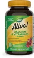 Кальцій та вітамін Д3 Nature's Way Alive! Calcium + Vitamin D3, 60 жувальних таблеток