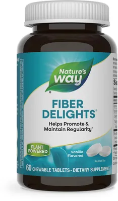 Клітковина Nature's Way Fiber Delights, зі смаком ванілі, 60 жувальних таблеток