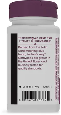 Кордицепс Nature's Way Cordyceps, 60 веганських капсул
