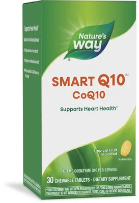 Коензим Q10 Nature's Way Smart Q10 смак тропічних фруктів, 30 жувальних таблеток