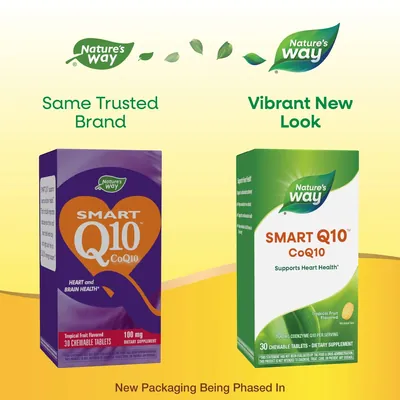 Коензим Q10 Nature's Way Smart Q10 смак тропічних фруктів, 30 жувальних таблеток