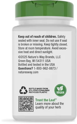 Листя оливи Nature's Way Olive Leaf, 100 веганських капсул