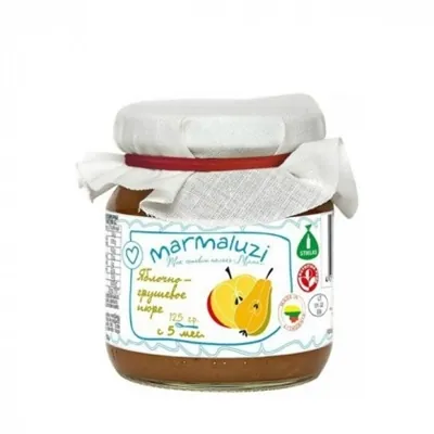 Пюре фруктове Marmaluzi Яблучно-грушеве, 125 г